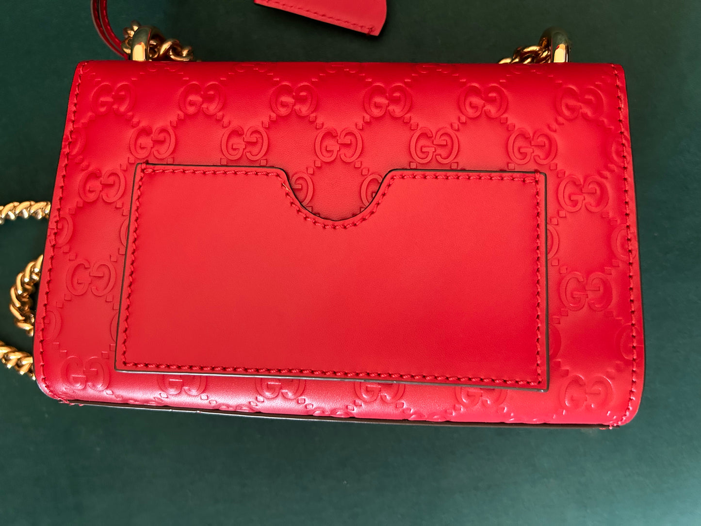 Gucci Red Guccissima Leather Padlock Small Shoulder Bag